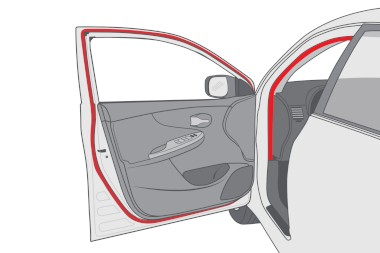Avery Dennison Performance Tapes shown being used on the inside trim of a car door