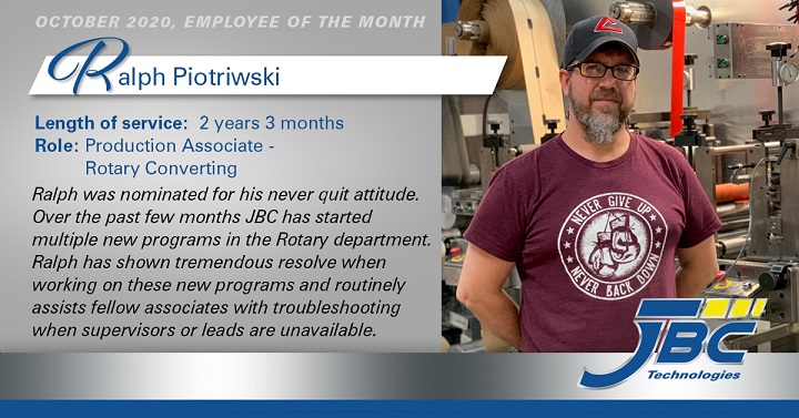 Production associate of the month - Rotary Converting