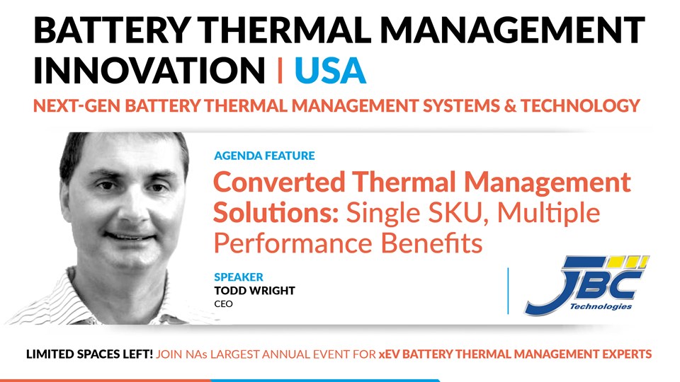 Todd Wright Speaking at 2023 EV Battery Thermal Management Innovations Conference