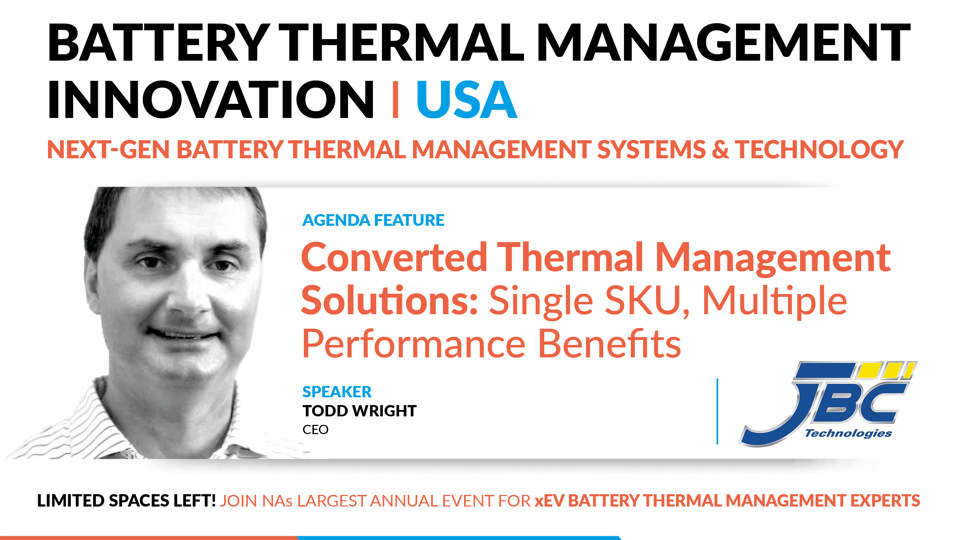 JBC Technologies to Speak at 2023 Battery Thermal Management Innovation USA Converter's Corner